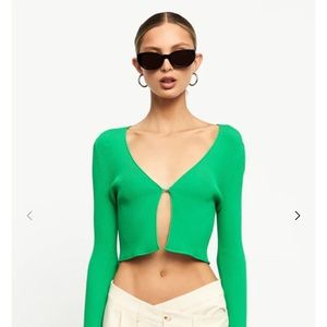 Vineyard green crop cardi top